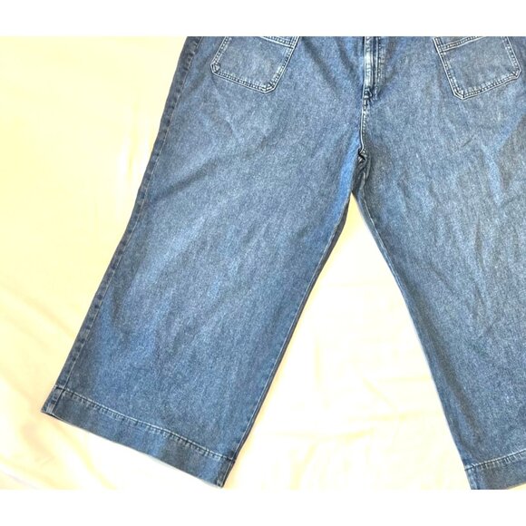Liz Claiborne Womens Wide-Leg Denim Crop Pants Light Wash Plus Size 28W - Picture 6 of 12